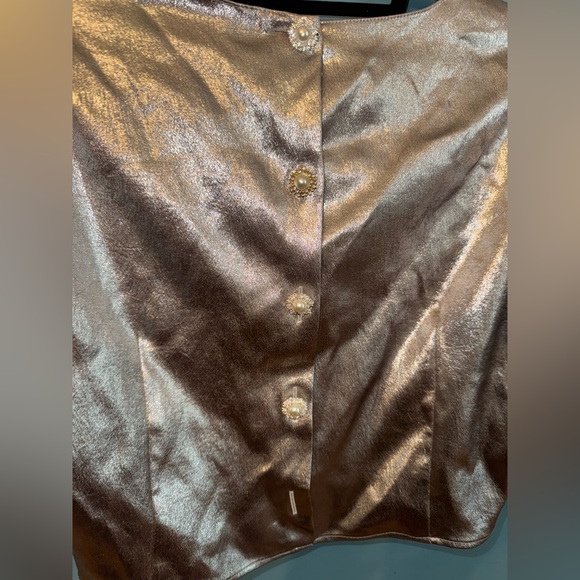 Zara Metallic Puff Sleeve Top - Picture 4 of 4